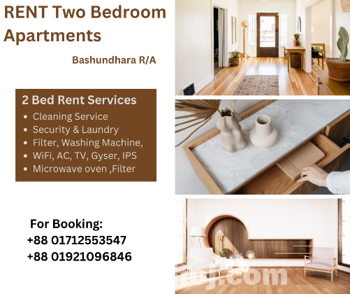 Furnished Two Bedroom Flats for Rent In Bashundhara R/A